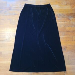 George | Y2K Vintage Black Velveteen Midi Skirt